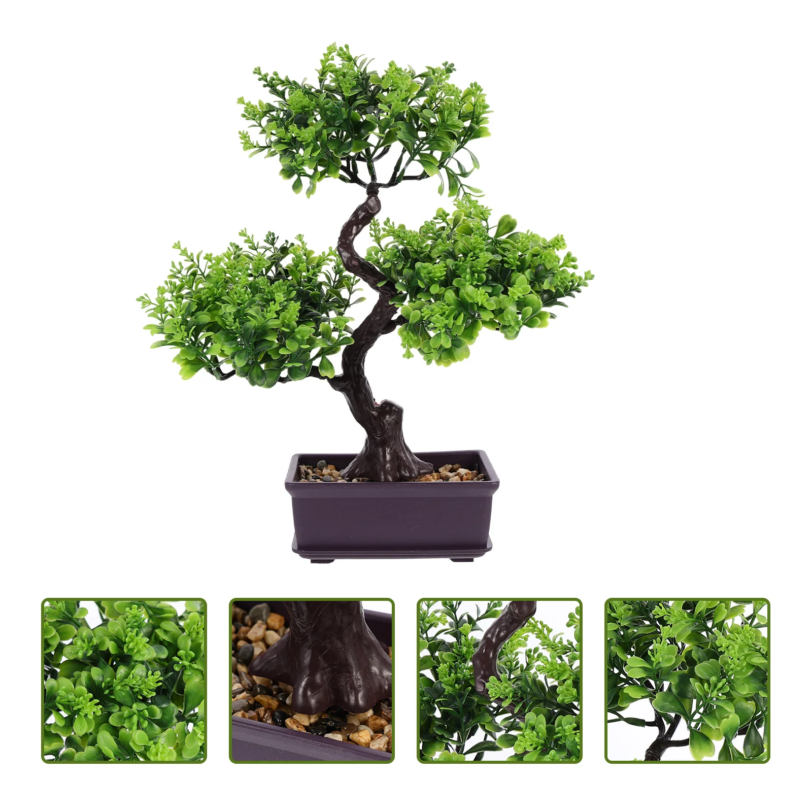 Faux Bloemen Kunstplant Bonsai Decor Nep Ornamenten Versieren Versieringen Imitatie Rode Desktop Ingemaakte Groen Kantoor