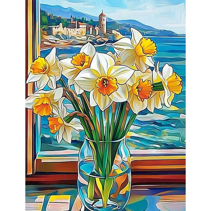 

RUOPOTY Diy краска по номерам красивые наборы ваз для раскрашивания по номерам ручная работа украшение комнаты подарок