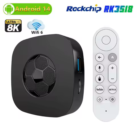 Smart TV Box Android 14 TV Box RK3518 Quad Core Streaming Box 8K Ultra HD Media Player Set Top Box Wifi6 BT5.4 Android TV Box