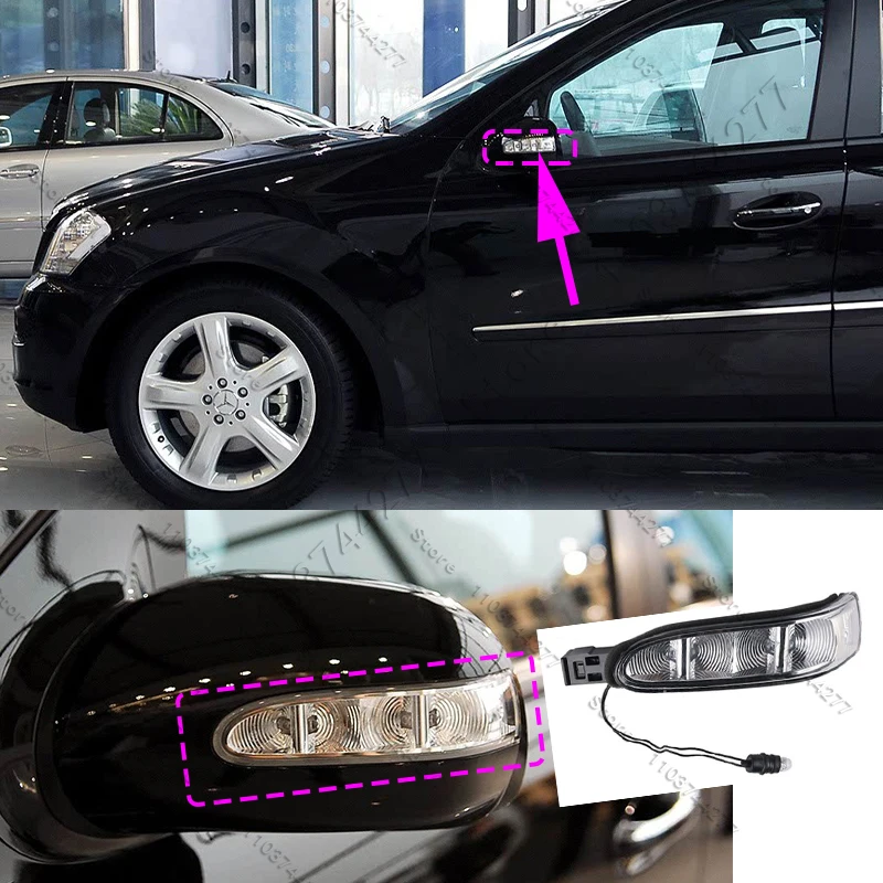 Turn Signal Light Rearview Mirror Indicator Lamp For 2006-2009 X164 W164 Mercedes Benz GL ML Class 1648200521 1648200621