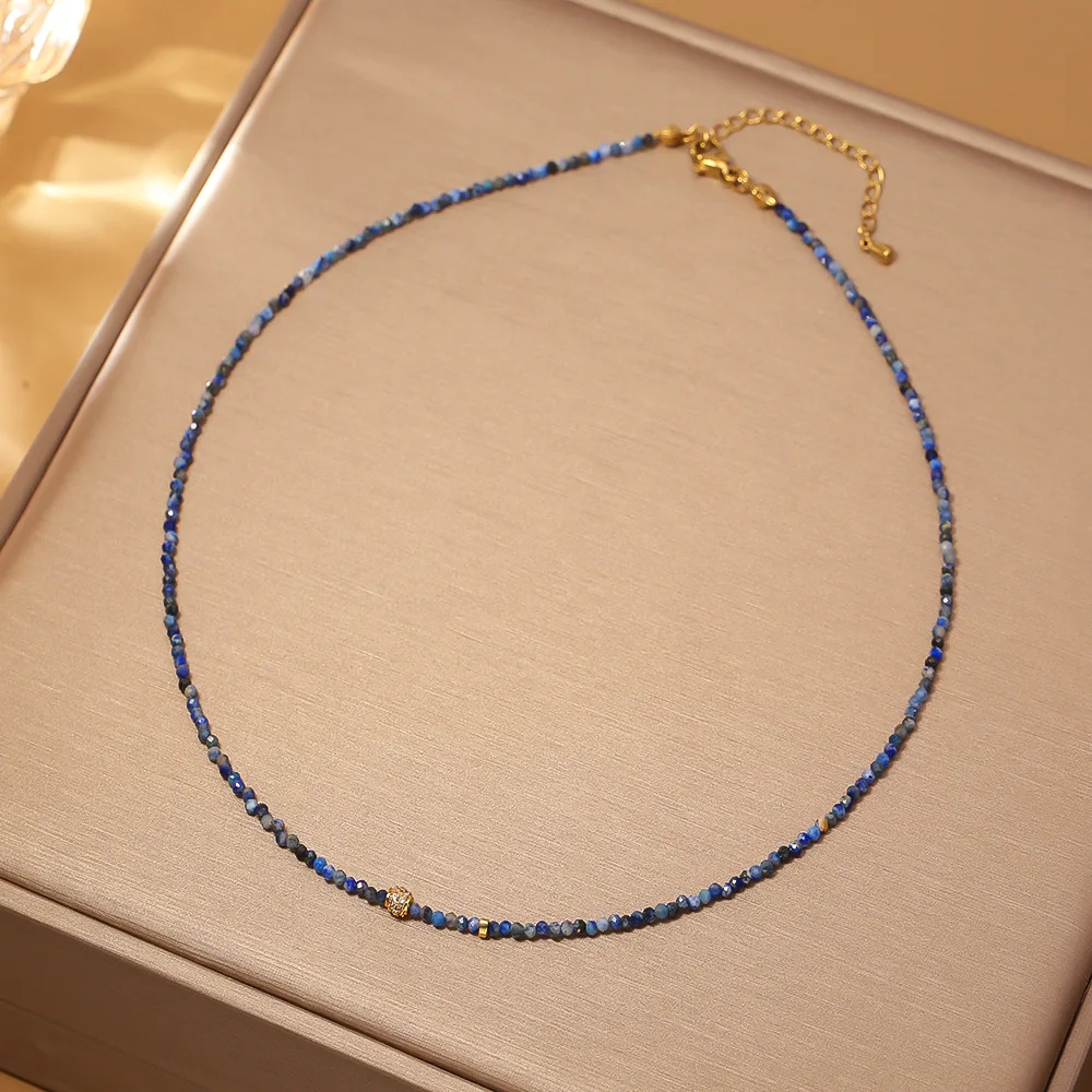 

Fashionable and exquisite lapis lazuli beaded necklace for women, high-end, elegant, simple and exquisite clavicle chain