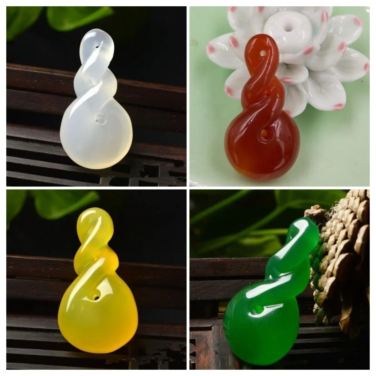 Ice chalcedony turns the world around pendant men's and women's colorful agate changing pendant