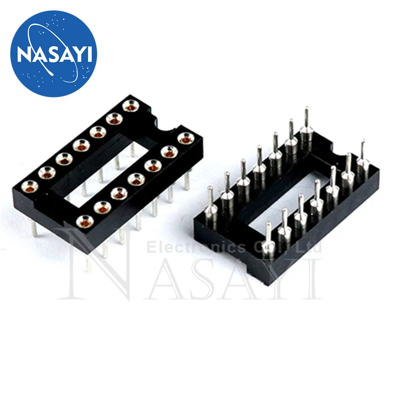 10pcs/lot IC socket integrated block in-line DIP single-chip microcomputer chip round hole base sub 14P narrow