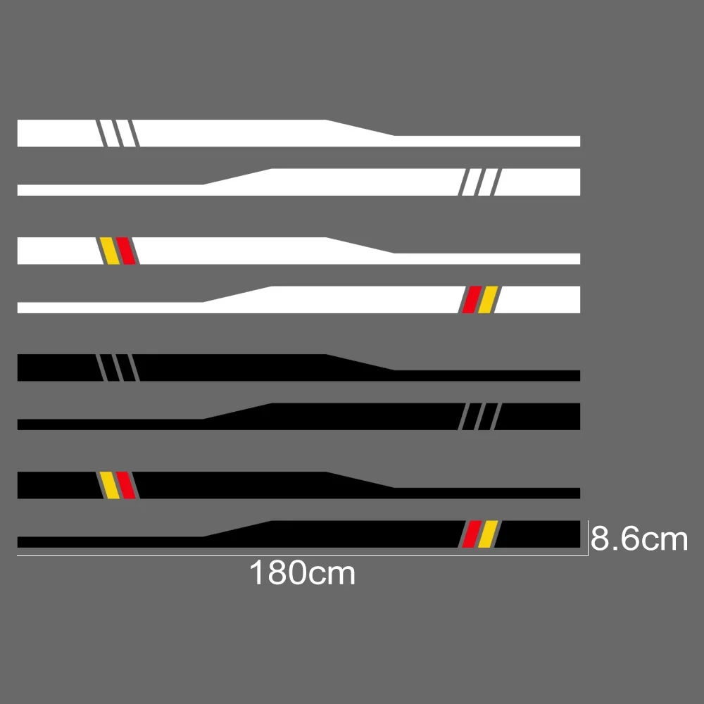 2Pcs Creative Long Side Stripes DIY Car Body Decoration Decals For Audi TT 8N MK1 MK2 8J Coupe MK3 8S Roadster TFSI Accessories view 5
