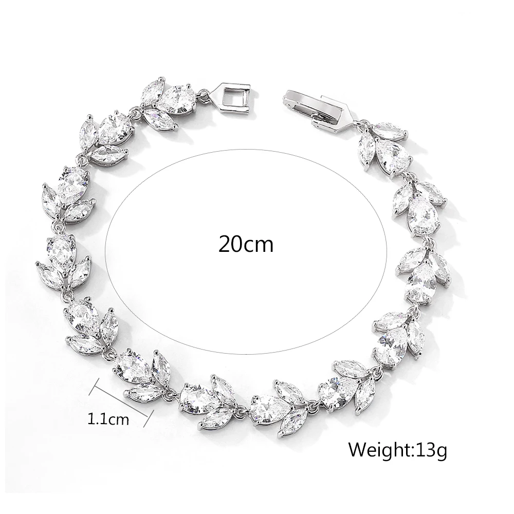 ZAKOL Exquisite Shiny Flowers Cubic Zirconia Bracelet Bangle for Women Silver Color Engagement Wedding Fashion Jewelry