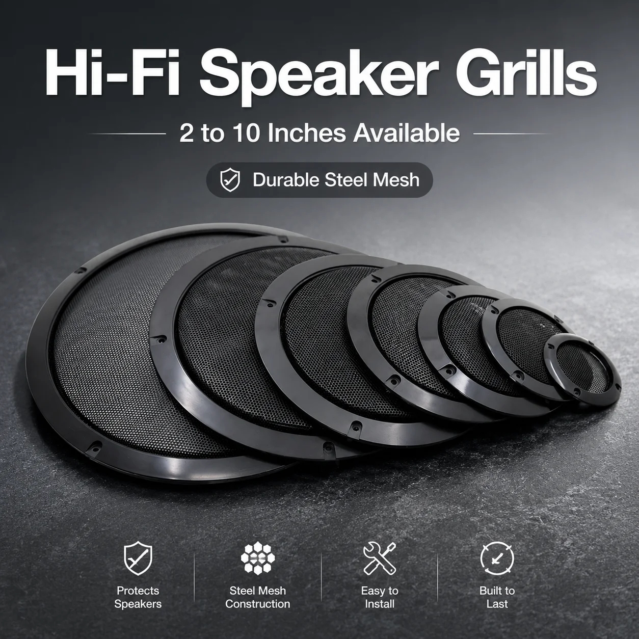 HIFIDIY LIVE 4 5 6 8 10 Inch Speaker Net Cover High-Grade Car Home Mesh Enclosure Speakers Plastic Frame Metal Iron Wire Grilles