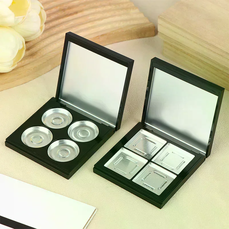 Boîte de support de Palette de cosmétiques magnétique vide à 4 grilles, étui professionnel de brillant à lèvres avec miroir, boîte de fard à joues en poudre pour fard à paupières