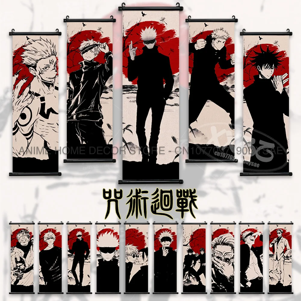 

Jujutsu Kaisen Posters Gojo Satoru Canvas Scrolls Picture Panda Home Decoration Wall Artwork Fushiguro Megumi Hanging Painting