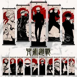 Pósteres de Jujutsu Kaisen Gojo Satoru, rollos de lienzo, imagen de Panda, decoración del hogar, obra de arte de pared, pintura colgante Fushiguro Megumi