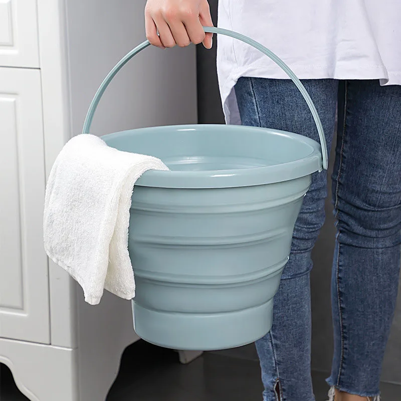 Portable Folding Bucket, Silicone Car Portable Bucket, Outdoor Fishing Bucket, Travel Household Multi-purpose Bucket, Fold Basin