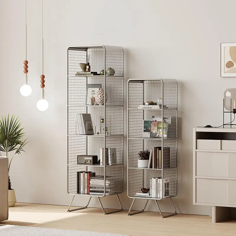 Bücherregal im nordischen Stil, mehrstöckiges Metall-Aufbewahrungsregal, platzsparend, für Wohnzimmer/Kinderzimmer, robustes Präsentationsregal für das Büro