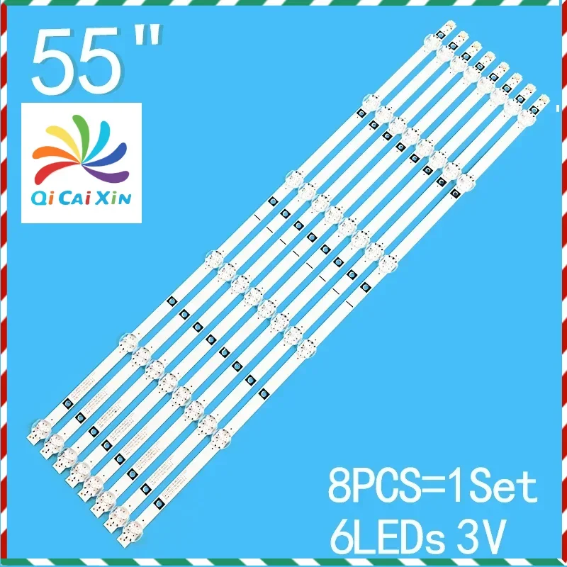 Nieuwe 8 Stks/partij 6Leds 3V 554Mm Voor 55 "Lcd Tv-JS-D-AP5516-062EC(71233) JS-D-AP5516-061CC (71026)