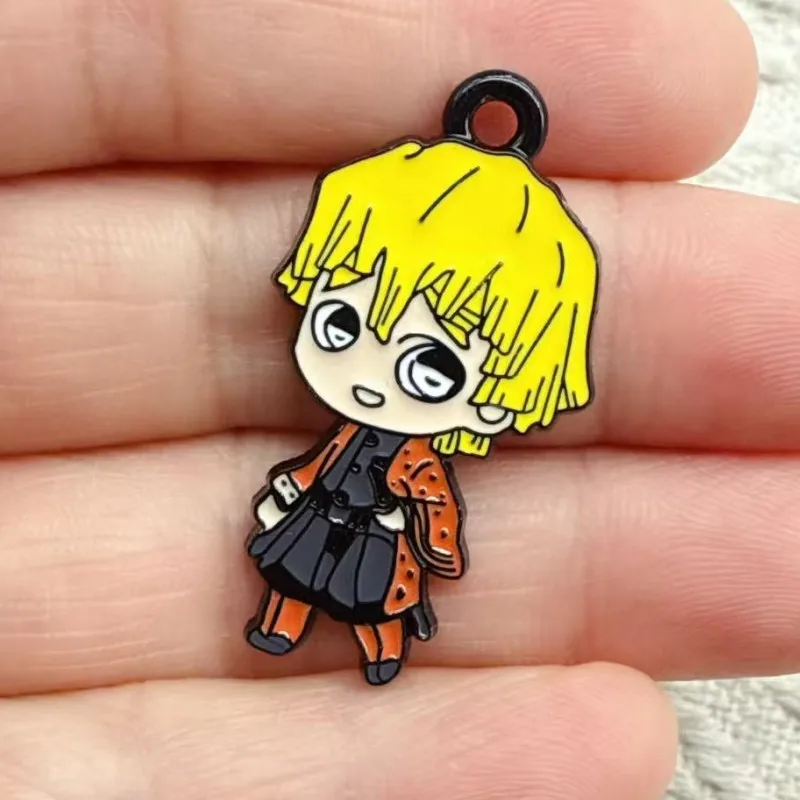 10/20/30Pcs Demon Slayer Kimetsu No Yaiba Blade of Ghost DIY Keychain Metal Handmade Alloy Key Chain Cute Keyring Gift for Fans view 6