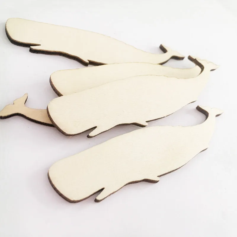 30Pcs Whale Shape Wood Scatters Wall Stick Modern Home Decoration Crafts Market Store & School Wall Decor Ornament