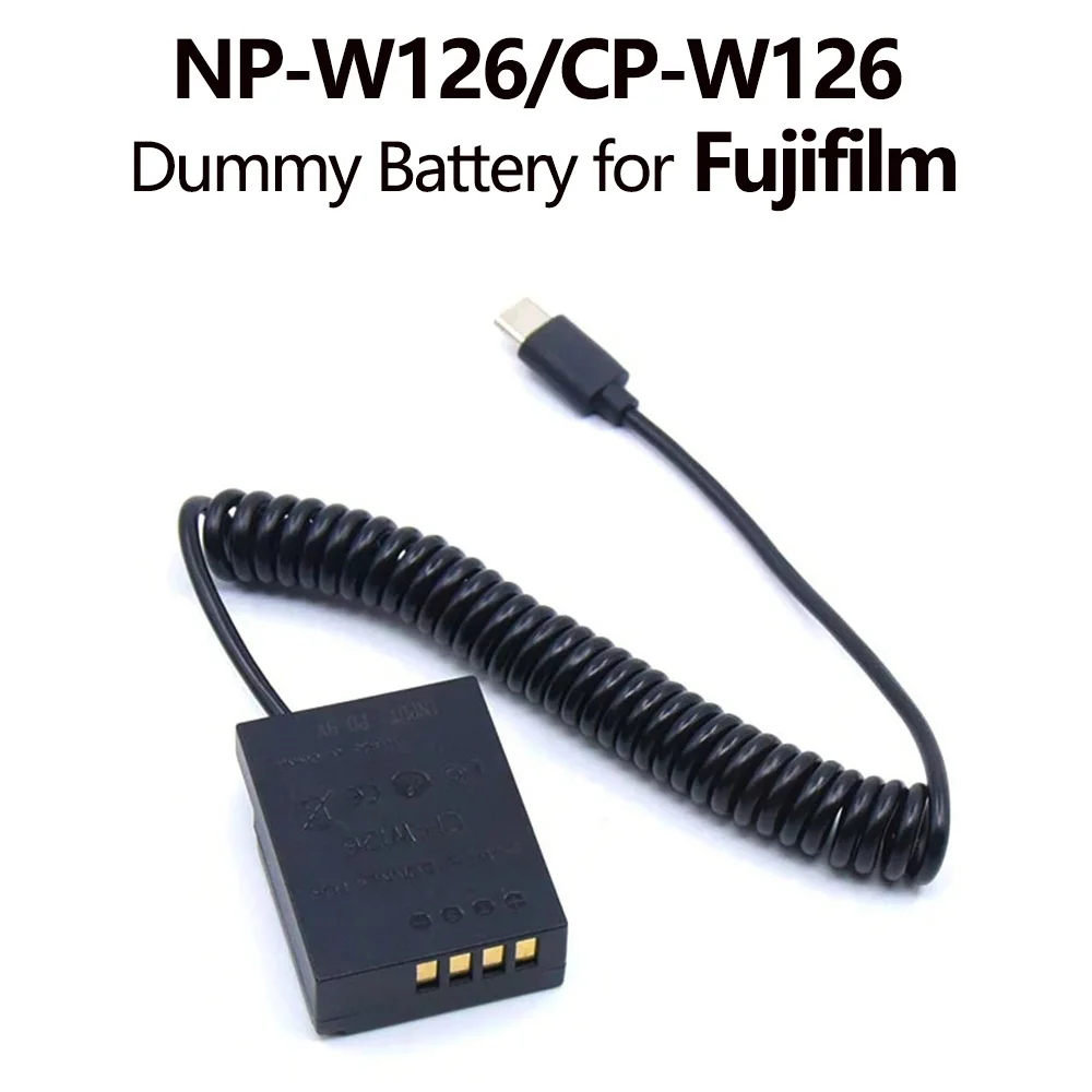 

NP W126 Dummy Battery USB C Jack Power Adapter CP-W126 DC Coupler for Fujifilm X-T2 X-T3 T200 X-H1 M1 XS10 XT100 X100V Camera