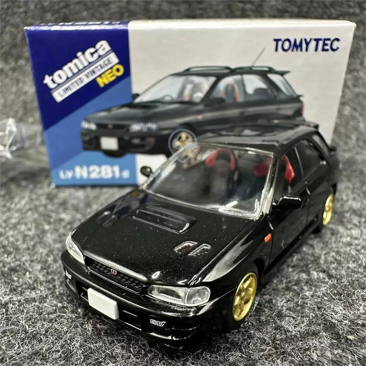 

2403 Tomytec Tomica TLV 1/64 LV-N281d WRX STI Black Die-cast alloy car model collection display gift