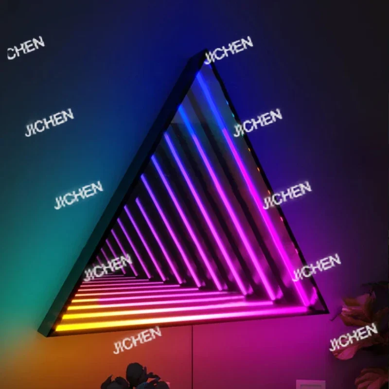 

JC JC LED Thousand-layer Mirror Abyss Lights, Creative RGB Colorful Mirror Headlights, E-sports Room Bar KTV Wall Decoration