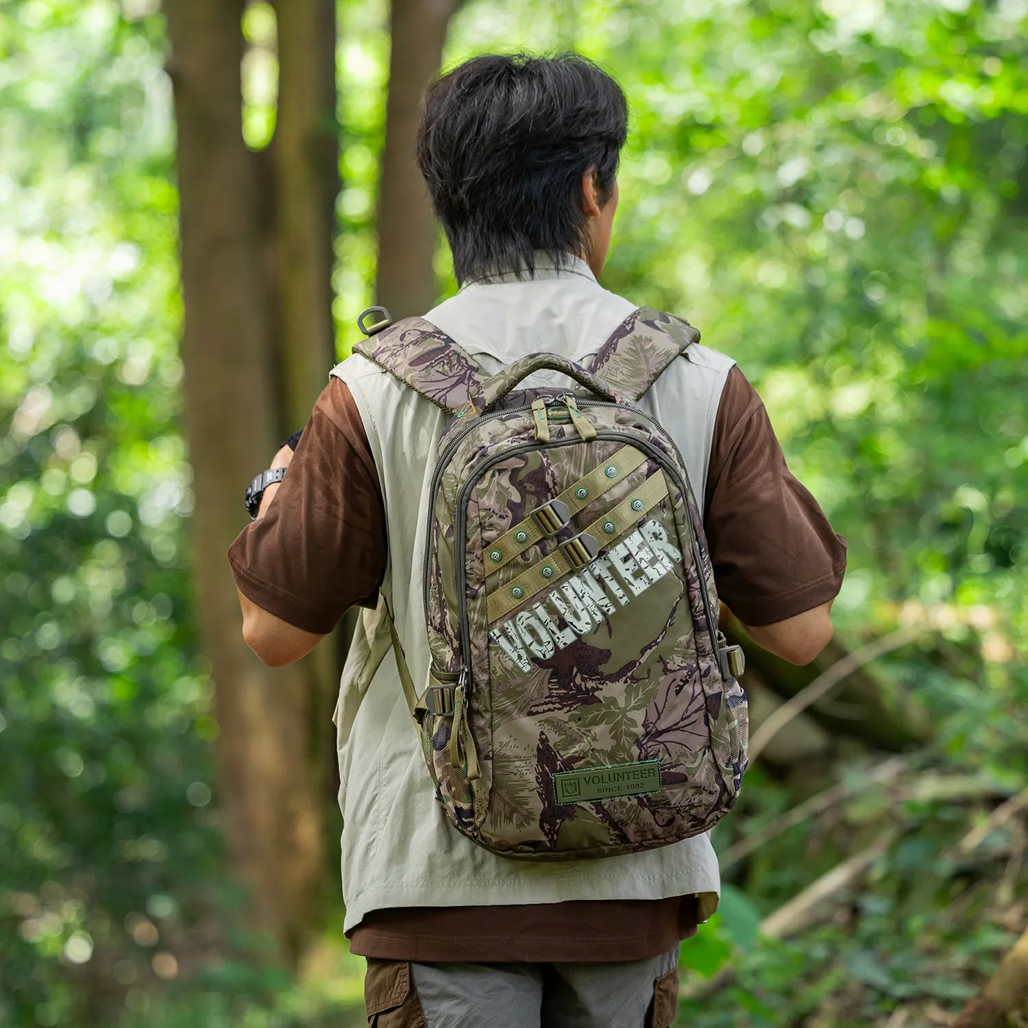 Volunteer Backpacks for Men Travel Waterproof Large Capacity Camouflage Multi-pocket High Quality Oxford Shoulders Bag 1612-01
