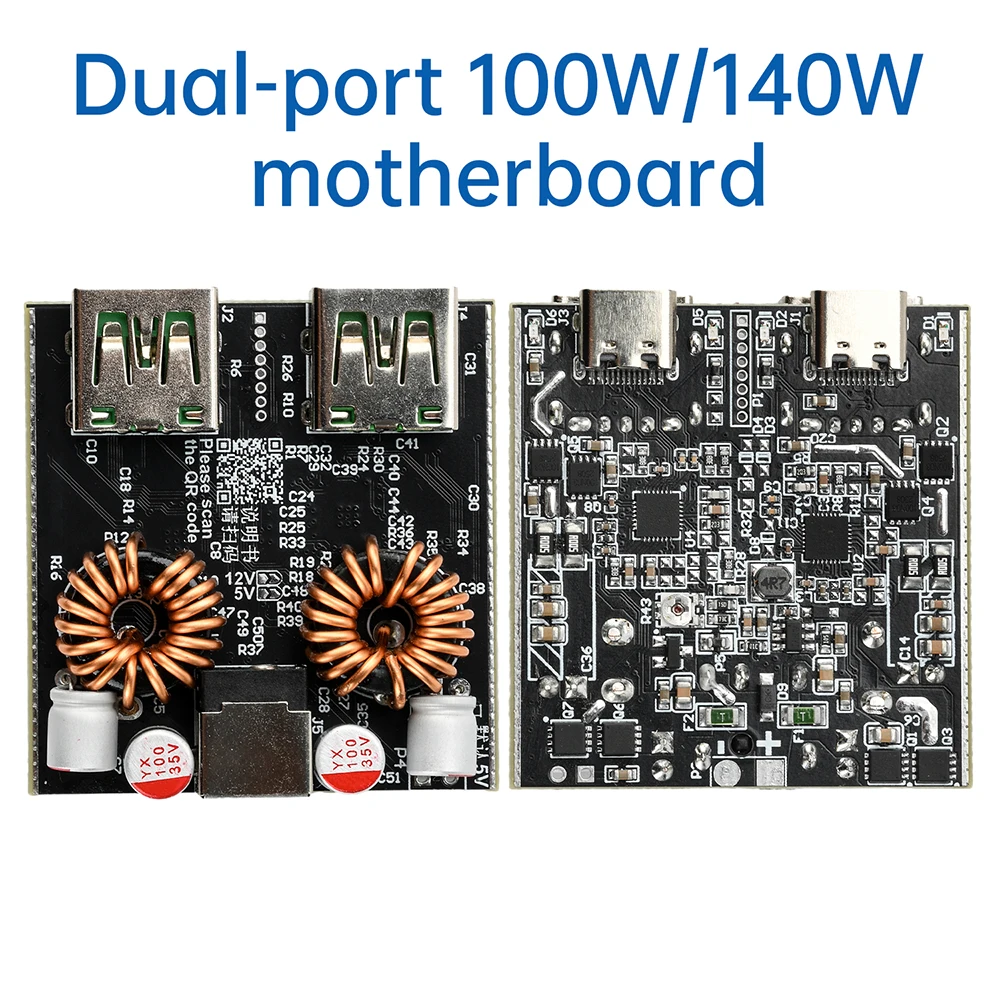DC 6-30V PD 140W Full Protocol DIY Mainboard Single-Port Super Fast Charging Desktop Charger Module 55*25MM