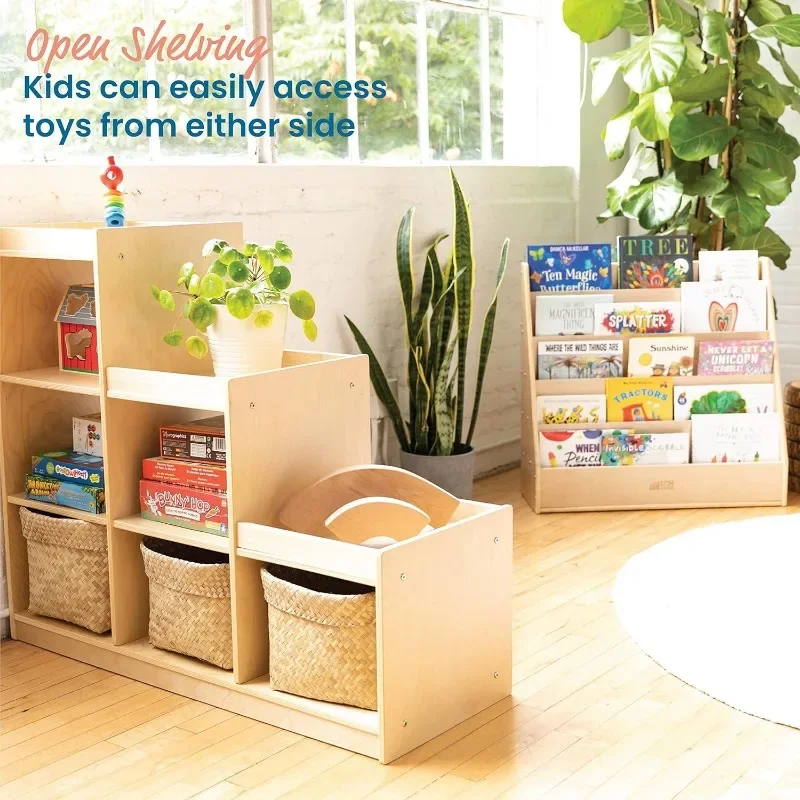 Armario de almacenamiento de cubos, muebles para niños, Natural