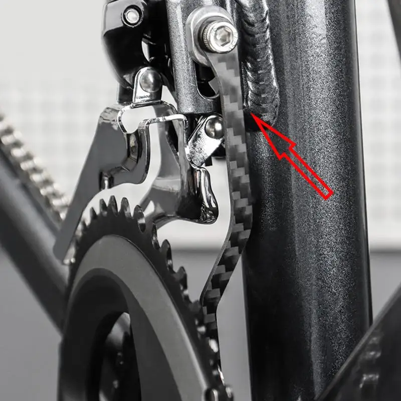 1Set Carbon Fiber Road Bike Chain Stabilizer Chain Guide Titanium Screws Chain Anti-drop Device Bike Chain Catcher Buckle