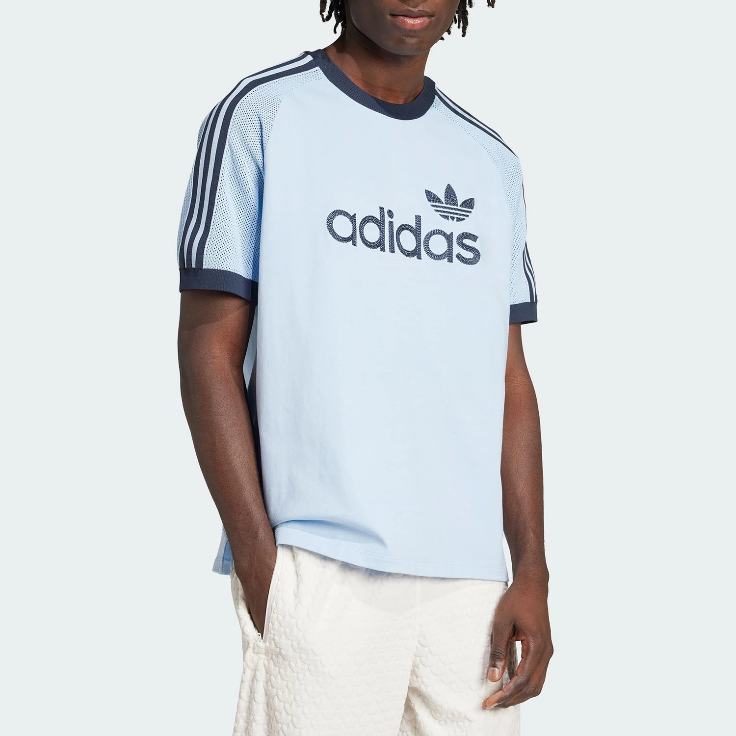 

Adidas Authentic Three Leaves Men's Knitted Raglan Loose Three Stripes T-Shirt JN5557