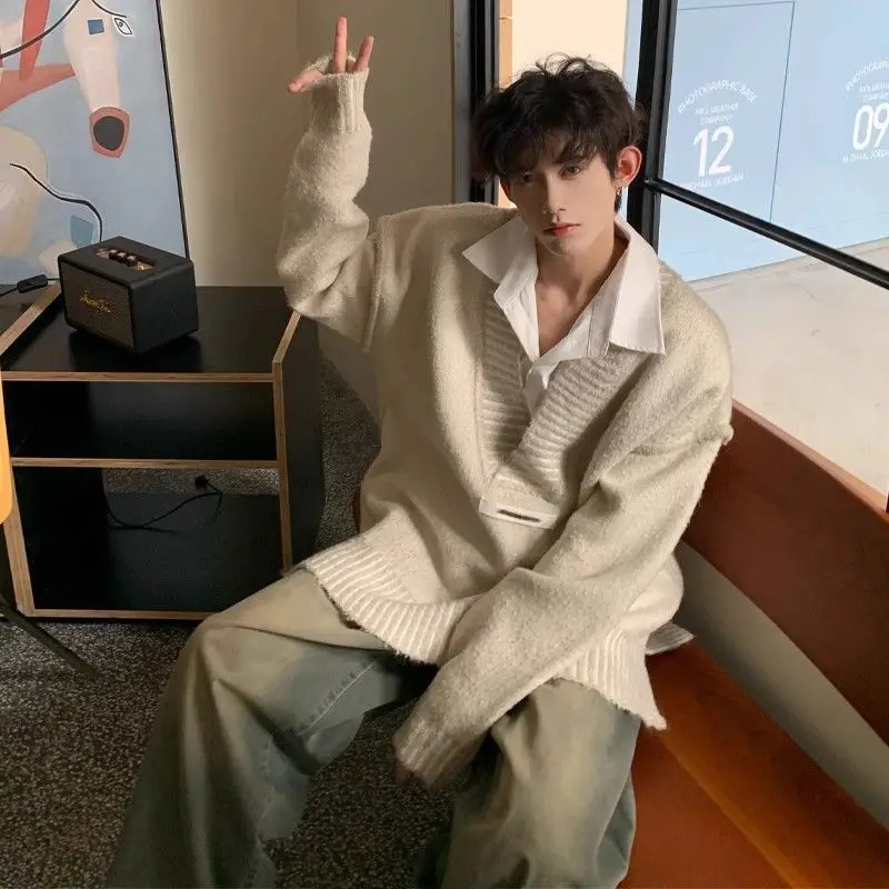 

Мужские дышащие свитшоты с меховым воротником и длинным рукавом, без капюшона, для летнего пляжного отдыха, повседневные, сшитые из разных материалов, разных размеров