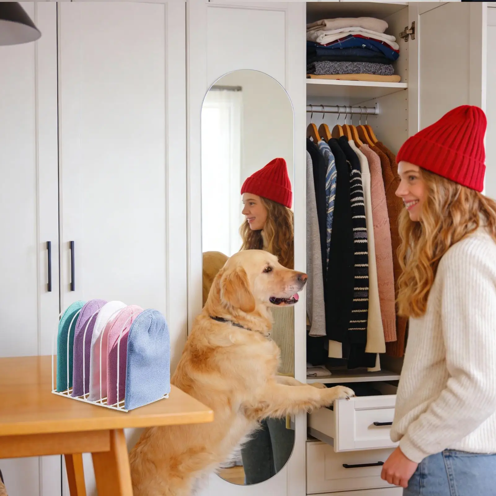 

Дисплей для шапок, 2 шт., железная сверхмощная настольная подставка, органайзер для хранения шапочек, держатель для прихожей, спальни, шкафа, комода