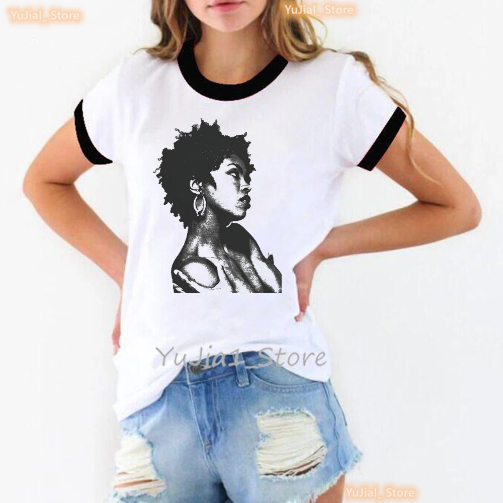 Lauryn Hill Graphic Print T Shirt Women'S Clothing Fugees Tshirt Femme Harajuku Shirt Summer Fashion Short Sleeve T-Shirt Female