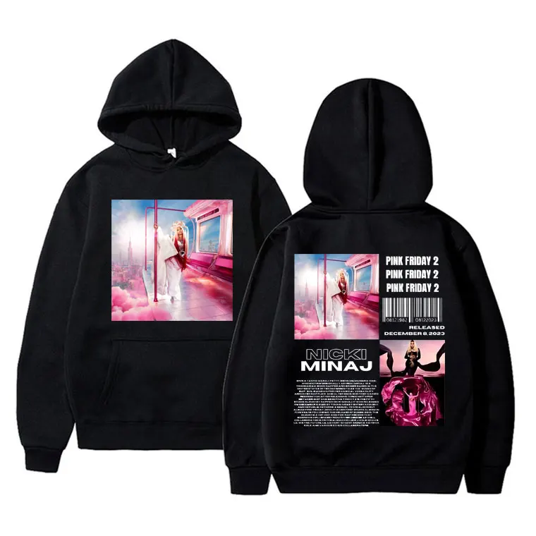 

Rapper Nicki Minaj Pink Friday 2 Graphic Print Hoodie Male Loose Oversized Streetwear Men Women Hip Hop Fashion Hoody Sweatshirt