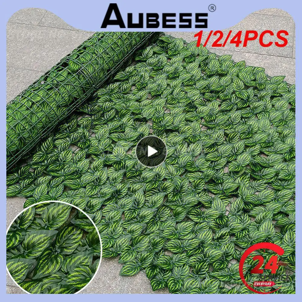 1/2/4PCS Artificial Plants Ivy Hedge Green Leaf Fence Panels Fake Grass Privacy Fence Screen for Home Garden Decoration