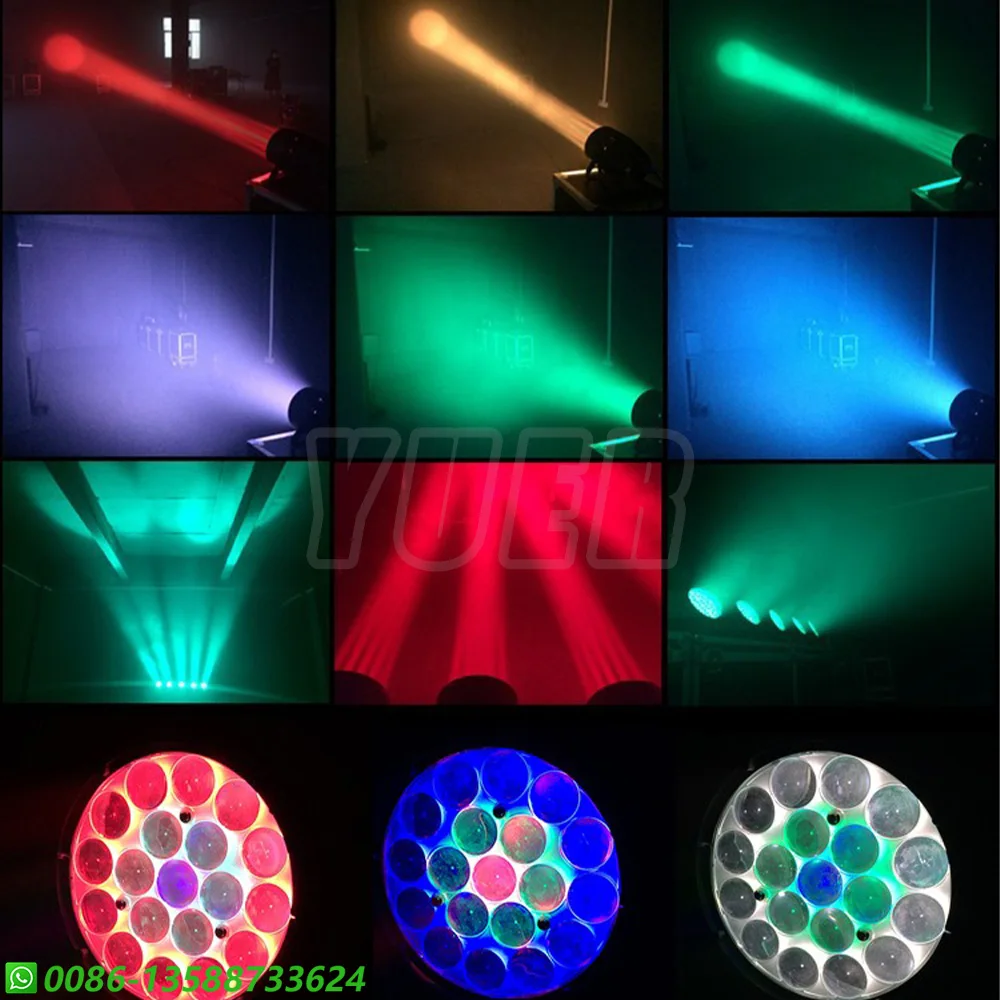 New LED 19x15w RGBW 4in1 Wash Zoom Flat Par Light Strobe Effect Dj Party Stage Lighting DMX512 Sound Control Holiday Lamp Dyeing