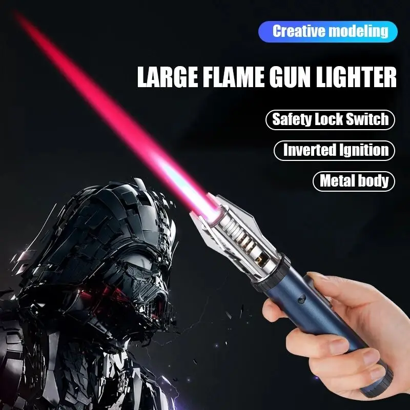 Planet Lightsaber Butane Gas Lighter 360° Use Metal Outdoor Windproof Turbine Torch Jet Lighter Gun BBQ Welding Cigar Tool