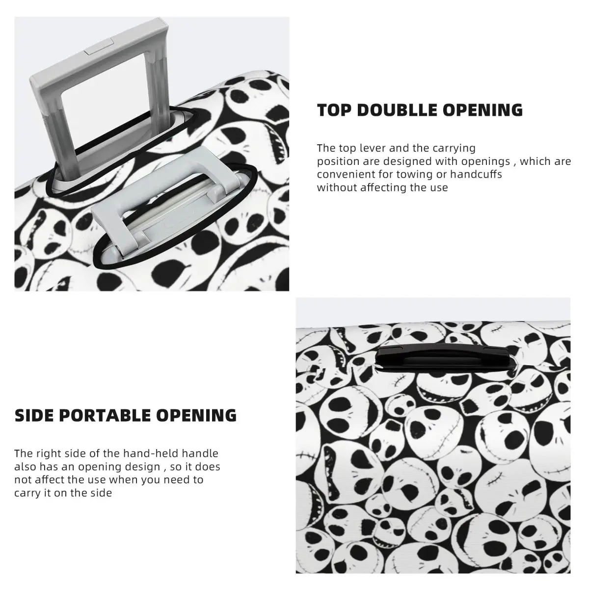 Pesadelo antes do Natal Jack Skellington mala capa à prova de poeira capas protetoras de bagagem para 18-32 polegadas