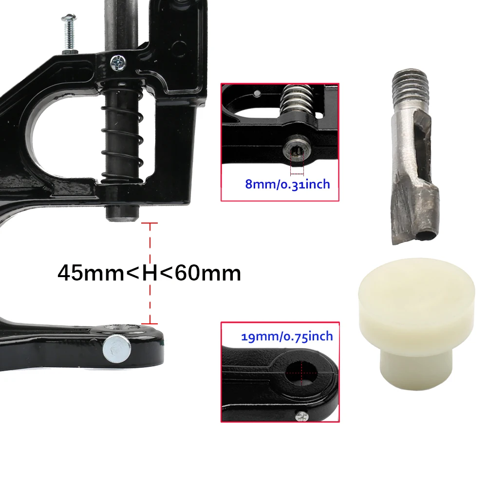M8 Thread Dies Tail Punching for Hand Press Round Punch with Tail Straight for Leathercraft Belt Cut Punching DIY Supply  3-10mm