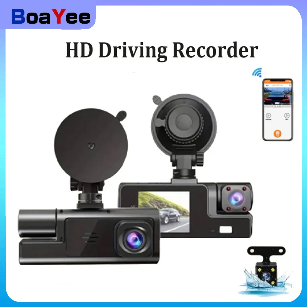 

3-Lens 1080P HD Video Car Camera in the car dvr reversing backup front surveillance camera recorder Reversing Image Rear Driving