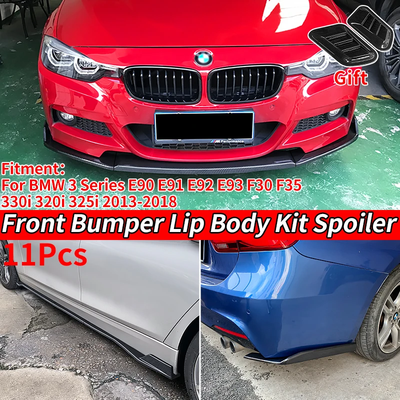 

Car Front Bumper Splitters Lip Body Spoiler Side Skirts Rear Wrap Angle For BMW 3 Series E90 E92 E93 F30 F35 330i 325i 2013-2018