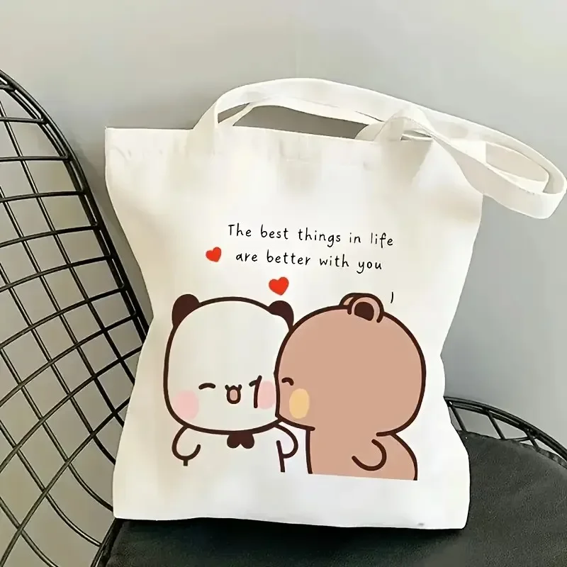 

Bubu Dudu Anime Tote Bag Foldable Shopping Bag Canvas Tote Bag Aesthetic Canvas Reusable Fashion Shopping Bag Female