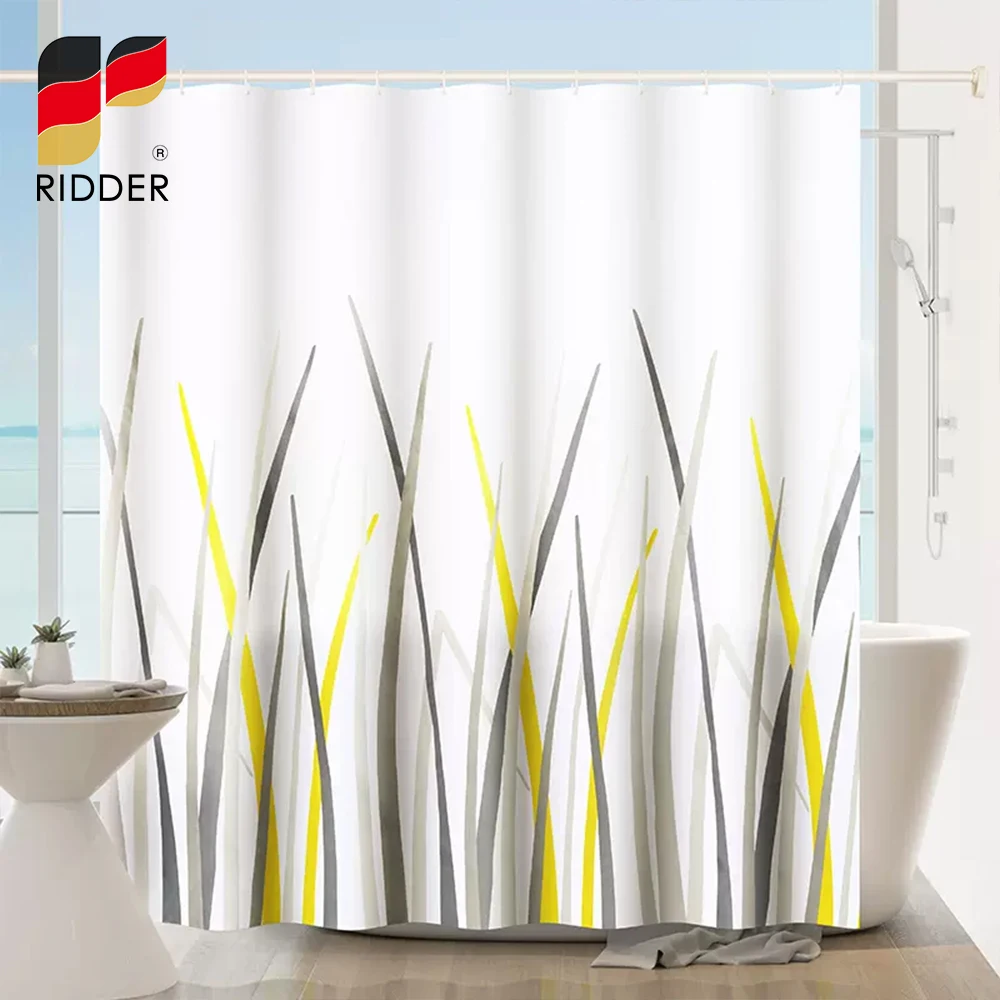 RIDDER Polyester Bathroom Shower Curtains Waterproof Durable Bathroom Screens Roller Hooks Nordic Wind Fruits of Autumn