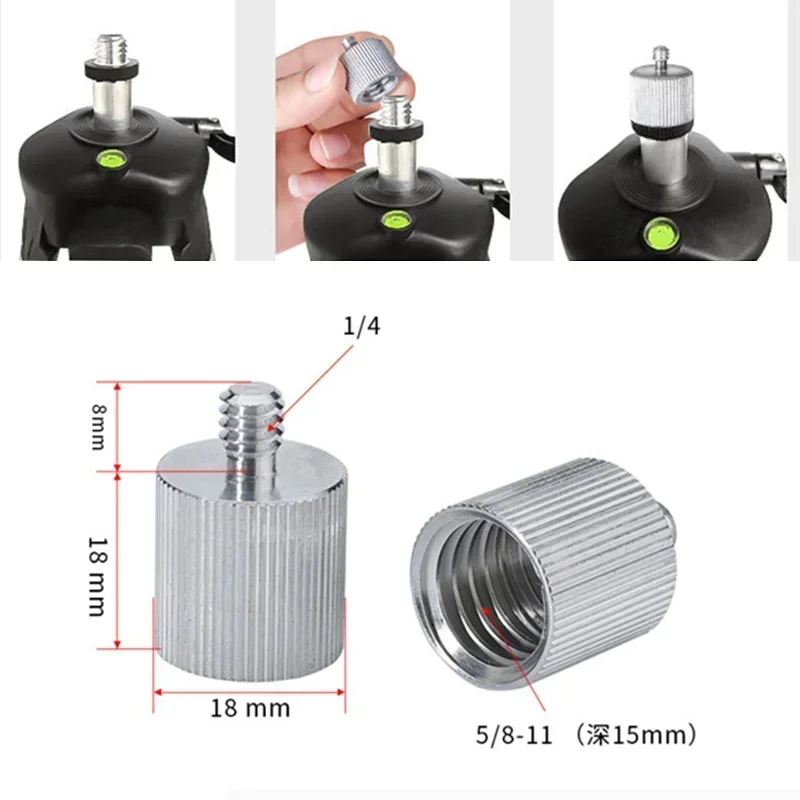 Alumínio Thread Nível Tripé Adaptador Mount Converter para Câmera Suporte Monopod Parafuso Adaptador a 4