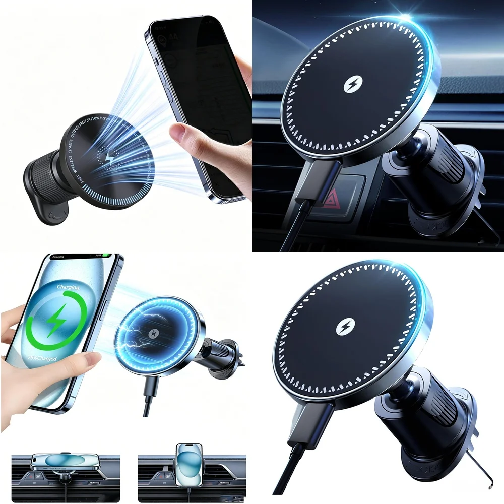 Air Vent Magnetic Wireless Car Charger New 2026 Trend Car Mount Phone Holder Consumer Electronics Accessories Trending Product