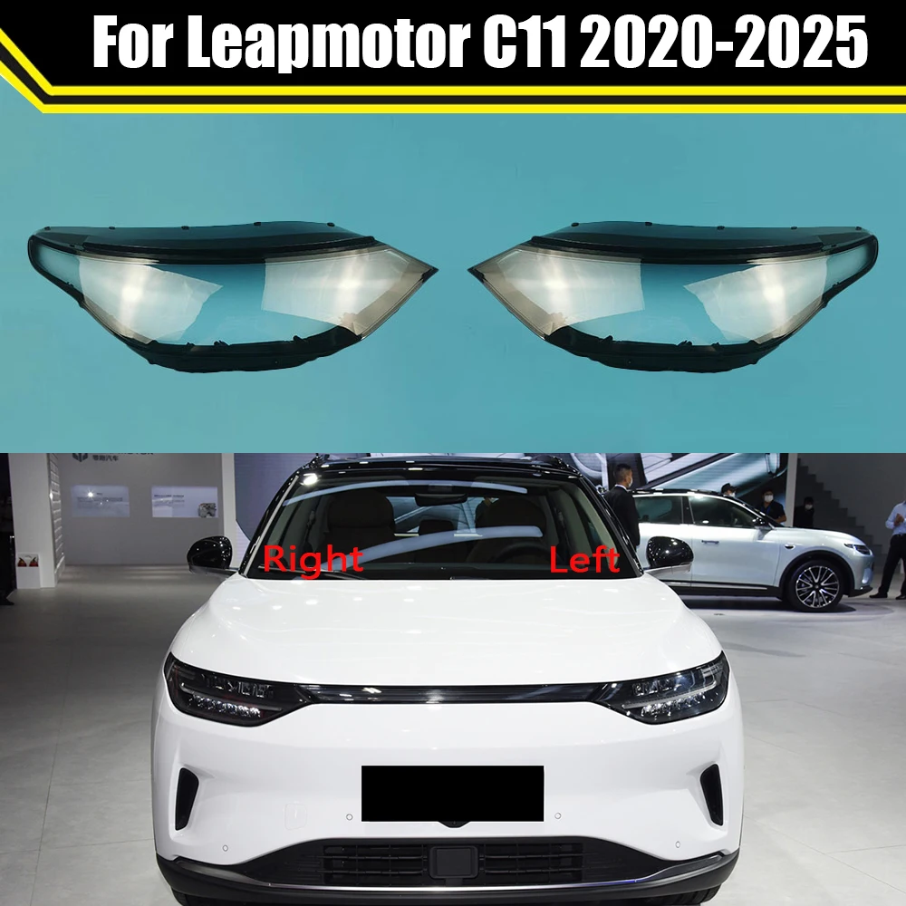 Auto Head Lamp Light Case For Leapmotor C11 2020-2025 Car Front Headlight Lens Cover Lampshade Caps Headlamp Shell