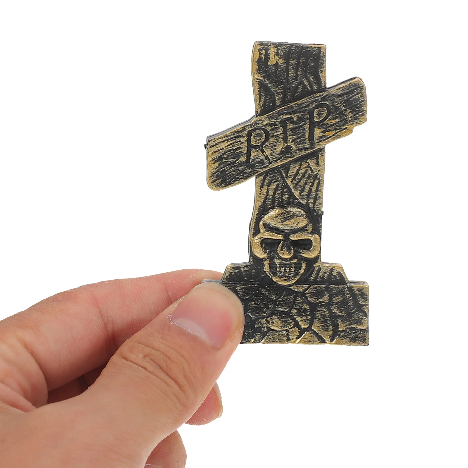 10 Pcs Skull Tombstone Decoration Ornaments Shape Adornment Fake Halloween Mini