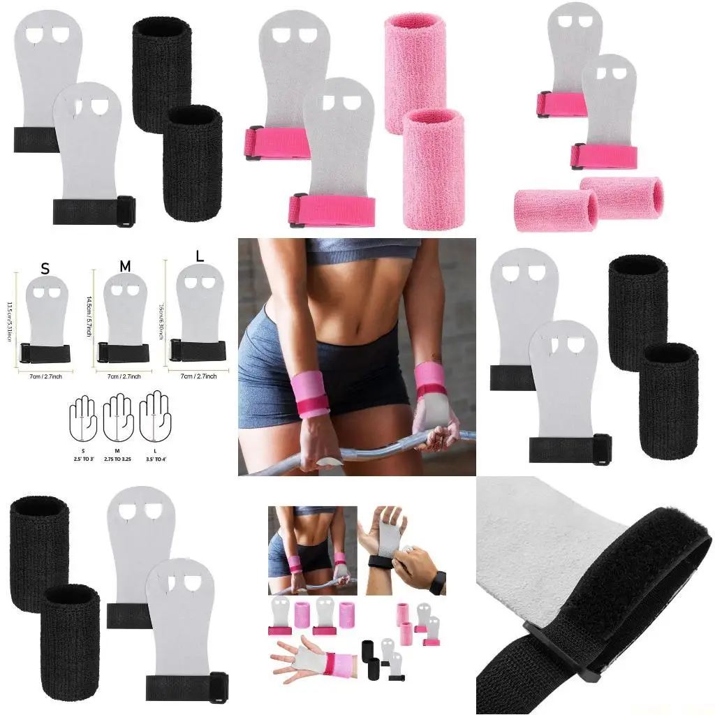 U2JB Kids Gymnastics Grips and Wristbands Set Comfortable Wrist Support Gym Gloves Training Gloves and Wrist Wraps