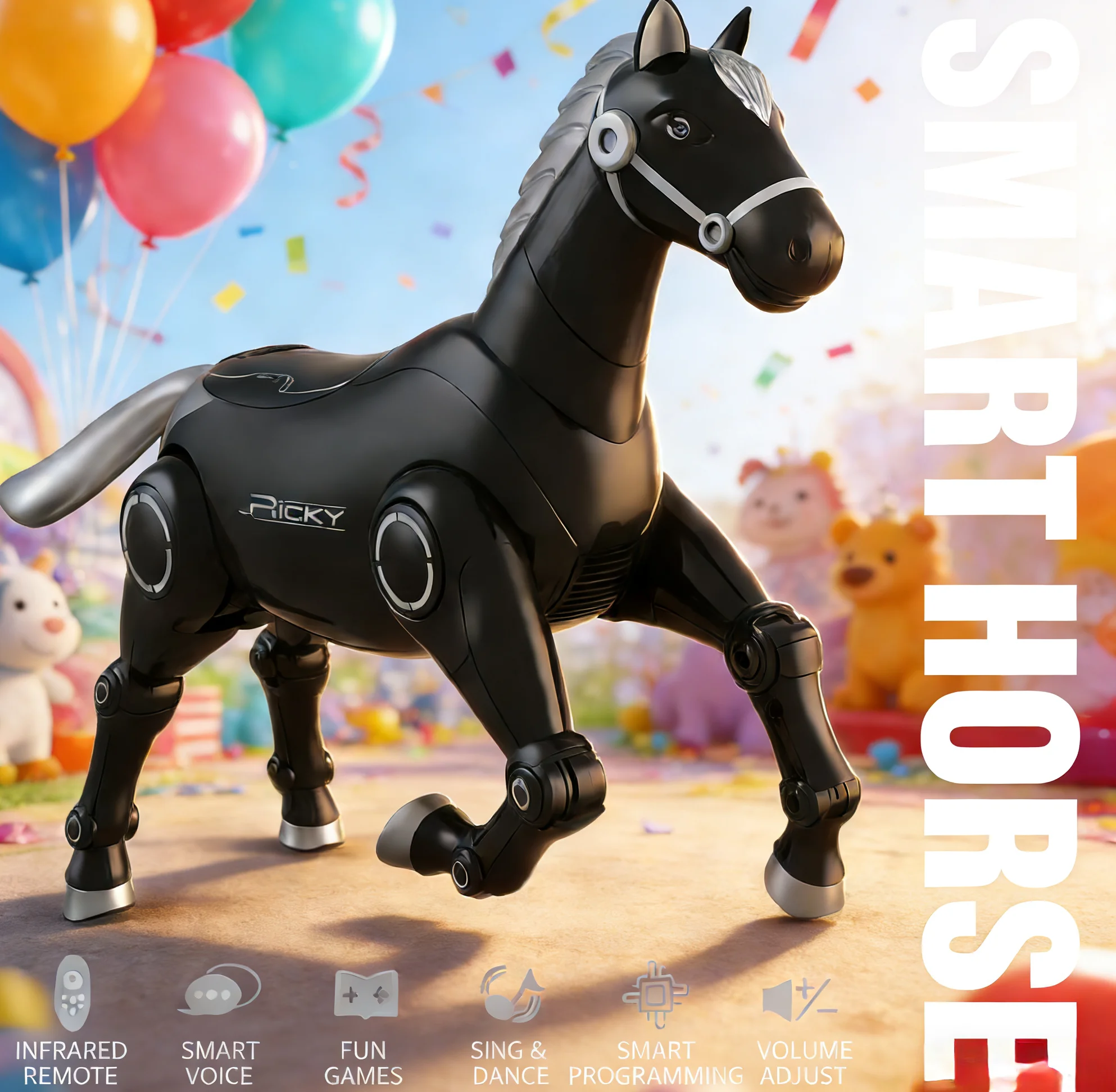 Remote Control Simulation Horse Toy That Walks, Electric Little Horse with Voice Control and Voice Interaction