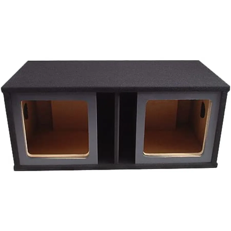 Car Audio Dual 10 Vented Square Paintable Sub Box for Kicker L7 Subwoofer: MDF enclosure, black finish, high-rigidity design view 2