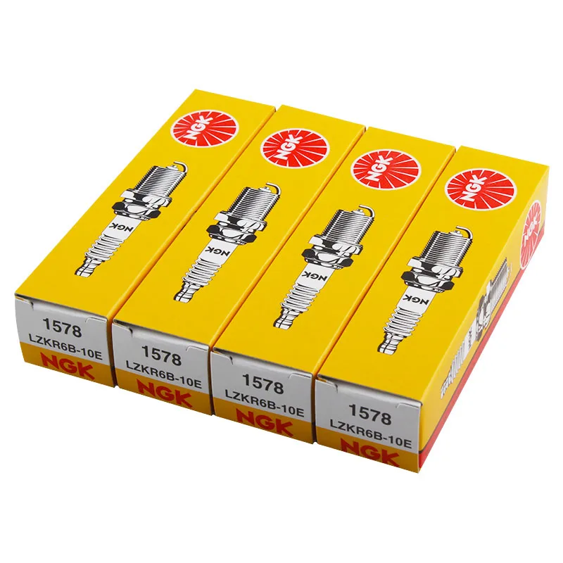 4Pcs NGK Spark Plug 1578 LZKR6B10E for Hyundai Accent Elantra I30 I20 IX20 Veloster Kia Carens K3 Rio Soul CEED Venga Carens