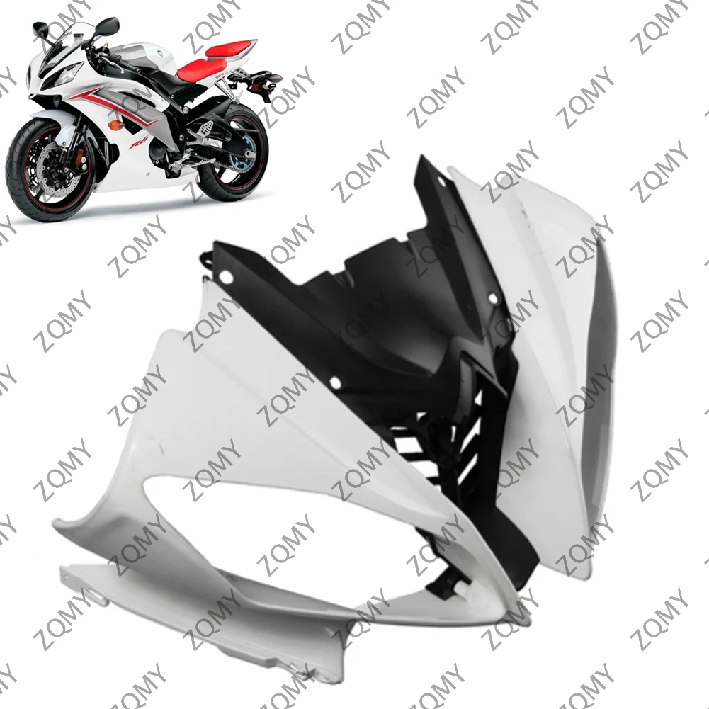 

Motorcycle Upper Front Nose Fairing Cowl For Yamaha YZF R6 2008 2009 2010 Injection Mold ABS Plastic Unpainted White