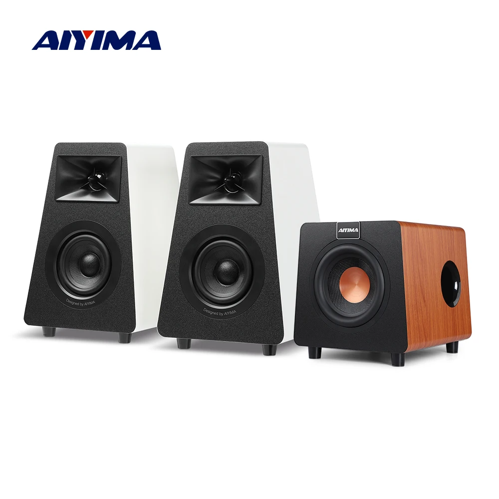 AIYIMA 2.1 Kanal Bluetooth Lautsprecher + 800X Subwoofer Hifi Home Sound Theater Holz Lautsprecher Kombination DIY Bücherregal Lautsprecher 6