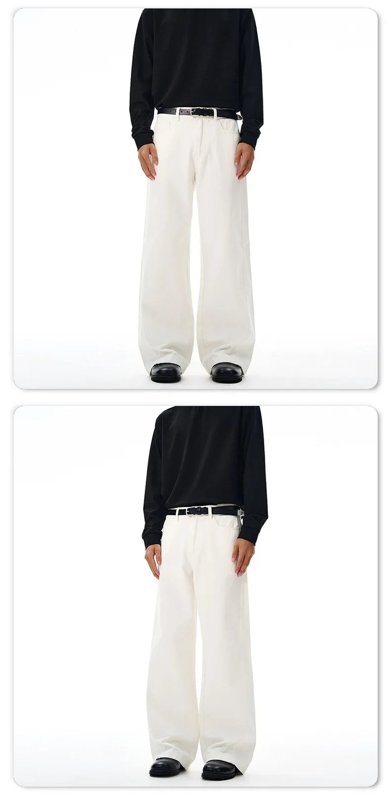 IEFB New Autumn Men's Casual Pants Solid Color Simple Straight Trousers All-match Wide Leg Loose Male Bottom Cleanfit 9W4276